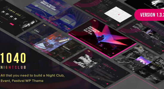 1040 Night Club - DJ, Chủ đề WordPress Lễ hội âm nhạc