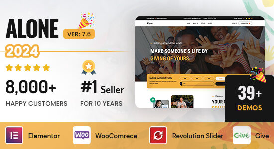 Alone – Charity Multipurpose Non-profit WordPress Theme