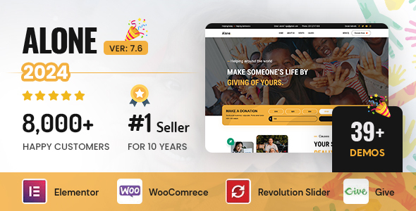 Alone – Charity Multipurpose Non-profit WordPress Theme