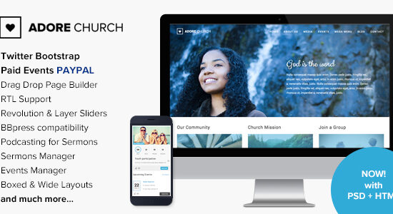 Adore Church - Responsive WordPress Theme