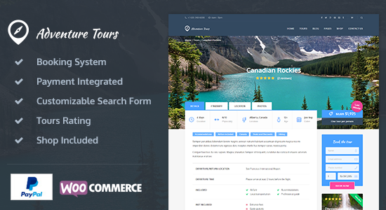 Adventure Tours - WordPress Tour/Travel Theme