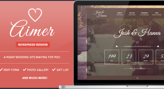 Aimer - Wedding WordPress Theme For Lovers