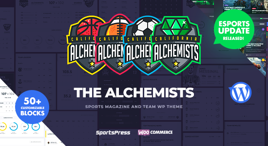 Alchemists - Sports, eSports & Gaming Club and News WordPress Theme