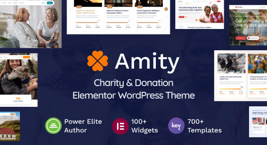 Amity - Charity & Donation Elementor WordPress Theme