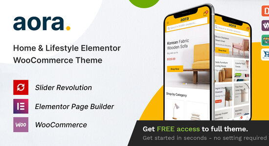 Aora - Home & Lifestyle Elementor WooCommerce Theme