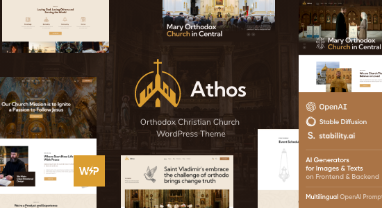 Athos - Chủ đề WordPress của Nhà thờ Chính thống giáo