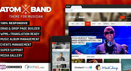 AtomBand-Responsive Dj Events & Music Theme