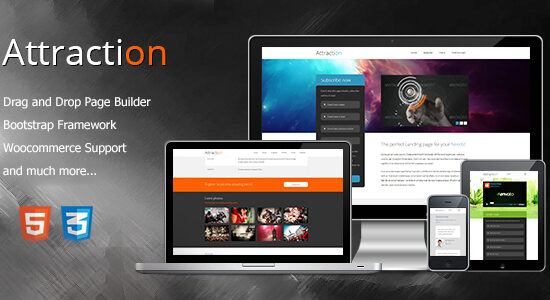 Attraction - Responsive WordPress Landing Page