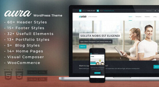 Aura - One Page & Multi Page WordPress Theme