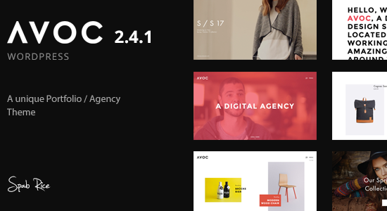 Avoc - Unique and Minimal Portfolio / Agency WordPress Theme