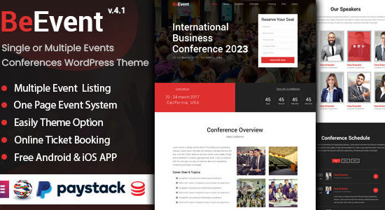 BeEvent - Chủ đề WordPress cho sự kiện đơn lẻ hoặc nhiều sự kiện & hội nghị