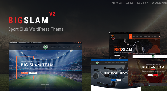 Big Slam Sport Clubs - Soccer WordPress