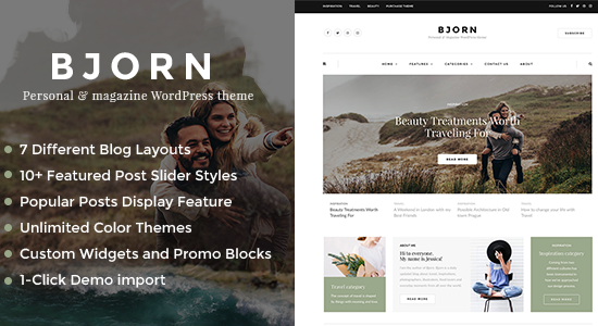 Bjorn - Responsive WordPress Personal Blog Theme