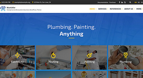BlueCollar - Chủ đề WordPress cho doanh nghiệp sửa chữa & cải tạo