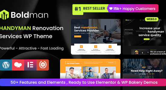 Boldman - Chủ đề WordPress về dịch vụ cải tạo Handyman + RTL