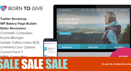 Born To Give - Charity Crowdfunding Responsive WordPress Theme