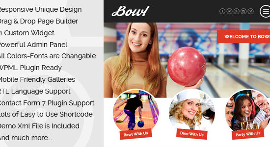 Bowl - Chủ đề WordPress cho Trung tâm Bowling đáp ứng