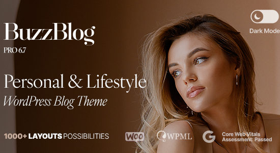 Buzz - Personal & Lifestyle WordPress Blog Theme with Dark Mode