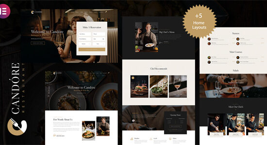Candore - Chủ đề WordPress Nhà hàng & Quán rượu Elementor
