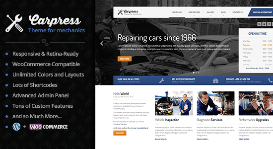 CarPress - WordPress Theme For Mechanic Workshops