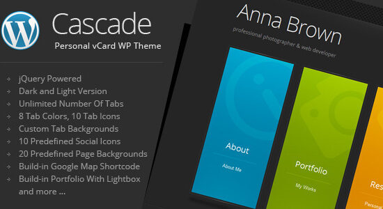 Cascade - Personal vCard WordPress Theme