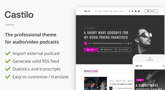 Castilo - Audio Podcast WordPress Theme