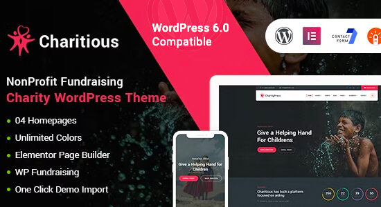 Charitious - NonProfit Fundraising Charity WordPress Theme