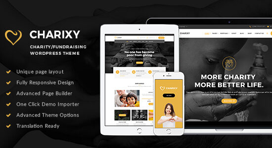 Charixy - Chủ đề WordPress từ thiện/gây quỹ