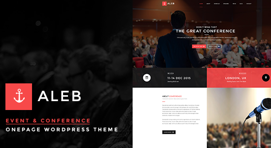 Chủ đề WordPress cho trang đích sự kiện dành cho tiếp thị hội nghị - Aleb