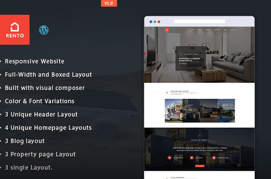 Chủ đề WordPress về bất động sản - Rento