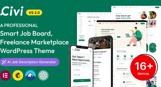 Civi - Job Board, Freelance Marketplace WordPress Theme