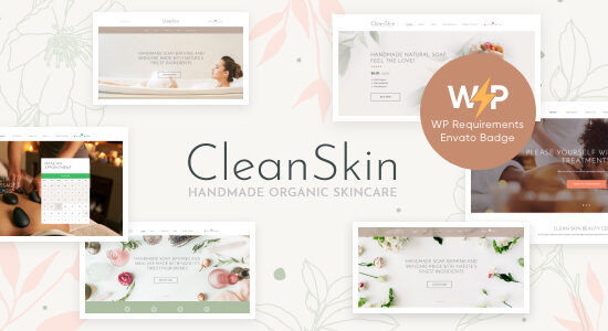 CleanSkin | Cửa hàng xà phòng hữu cơ thủ công & mỹ phẩm thiên nhiên WordPress Theme + Elementor