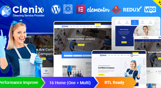 Clenix - Chủ đề WordPress về dịch vụ vệ sinh