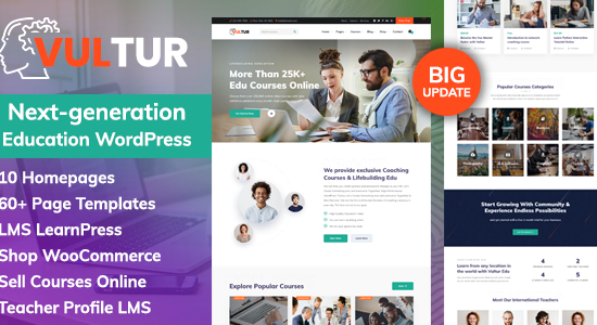 Coach Online Courses & LMS Education WordPress - Vultur