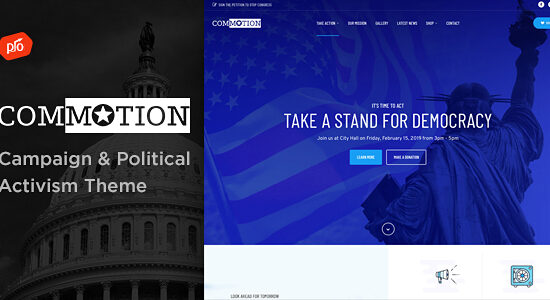 Commotion - Chủ đề Wordpress về Chiến dịch & Hoạt động Chính trị