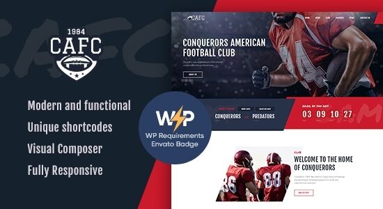 Conquerors | Chủ đề WordPress Bóng bầu dục Mỹ & NFL