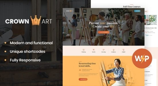 Crown Art | Drawing and Music School WordPress Theme