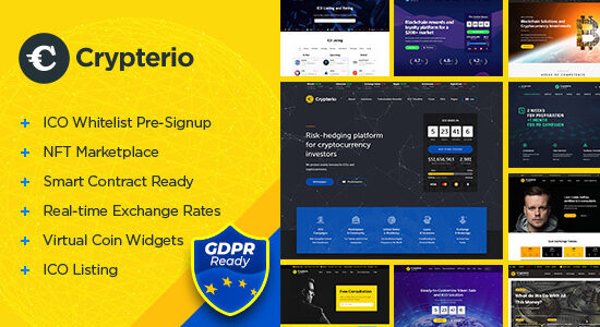 Crypterio - NFT and Crypto Landing Page WordPress Theme