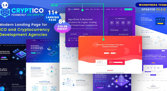 Cryptico - ICO Crypto Landing & Cryptocurrency WordPress Theme​