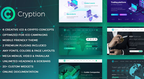 Cryption - ICO, Cryptocurrency & Blockchain WordPress Theme