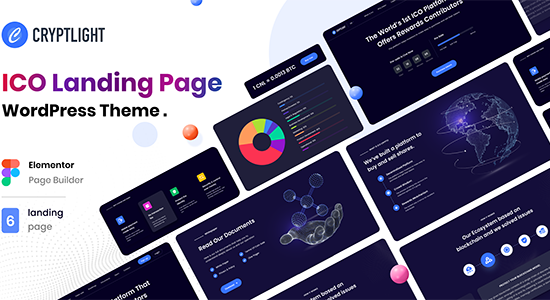 Cryptlight - ICO NFT AI Landing Page WordPress Theme