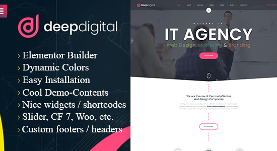 DeepDigital – Web Design Agency WordPress Theme