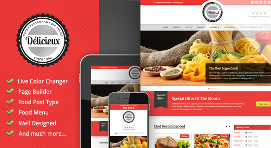 Delicieux - Restaurant Wordpress Theme