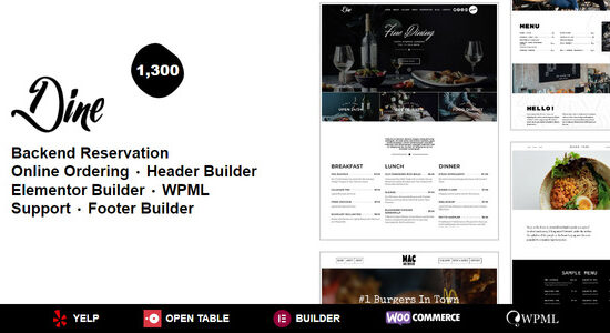 Dine - Restaurant, Cafe, Bakery WordPress Theme