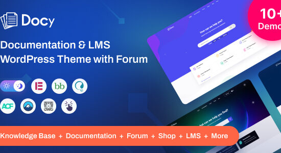 Docy - Premium Documentation, Knowledge base & LMS WordPress Theme with Forum