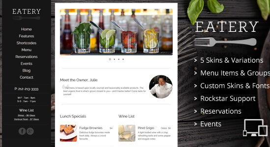 Eatery - Responsive Restaurant WordPress Theme