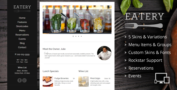 Eatery - Responsive Restaurant WordPress Theme