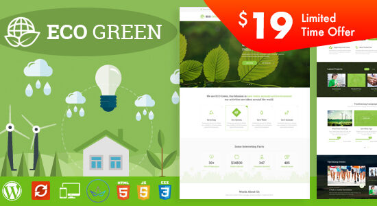 Eco Green - Chủ đề WordPress cho Công ty Môi trường và Năng lượng tái tạo