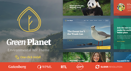 Ecology & Environment WordPress Theme - Green Planet