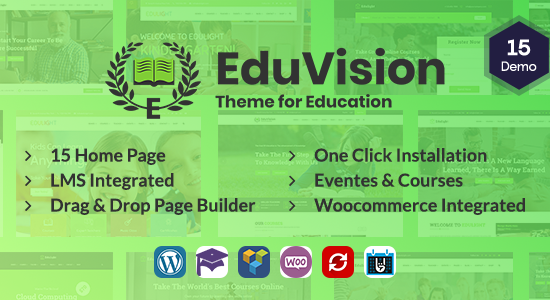 Eduvision - Khóa học trực tuyến đa năng cho giáo dục WordPress Theme